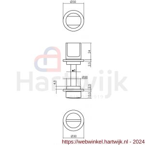 Intersteel Living 3438 WC-sluiting 8 mm minimalistisch zelfklevend diameter 30x2,5 mm RVS zwart - H26009575 - afbeelding 2