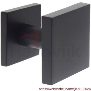 Intersteel Living 3930 voordeurknop vast verkropt vierkant 64/54 éénzijdige montage RVS-mat zwart - H26006805 - afbeelding 1