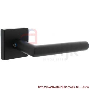 Intersteel Living 4057 set achterdeurbeslag vierkant deurkruk Jura met massieve rozetten RVS mat zwart - H26009948 - afbeelding 1