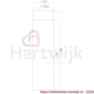Intersteel Living 4421 deurstop wandmontage diameter 22x80 mm zwart - H26009198 - afbeelding 2