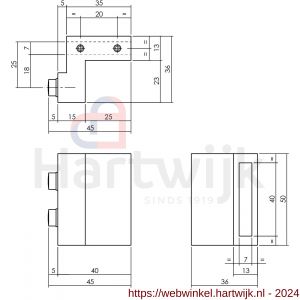 Intersteel Living 4501 set van 2 stoppers voor schuifdeursysteem met bevestiging mat zwart - H26008314 - afbeelding 2