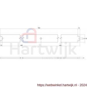 Intersteel Living 4501 tussenrail 90 cm voor schuifdeursysteem inclusief bevestigingsset mat zwart - H26008320 - afbeelding 2
