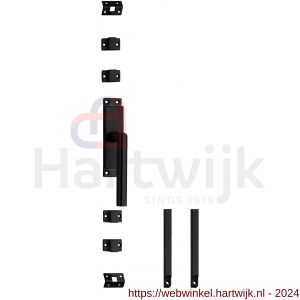 Intersteel Living 5620 set kruk-espagnolet rechts Hoek 90 graden diameter 19 mm met stangenset 2x 1245 mm RVS zwart - H26010120 - afbeelding 1