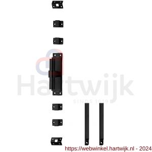 Intersteel Living 5620 set kruk-espagnolet links T-recht met stangenset 2x 1245 mm RVS zwart - H26010125 - afbeelding 1