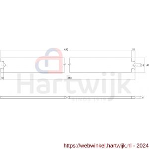 Intersteel Living 4501 tussenrail 45 cm voor schuifdeursysteem inclusief bevestigingsset antiek finish - H26008370 - afbeelding 2