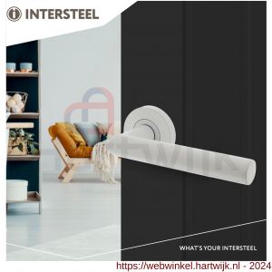 Intersteel Living 1693 deurkruk Bastian op ronde rozet 52x10 mm met nokken wit - H26009231 - afbeelding 3