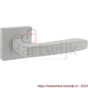 Intersteel Living 1712 gatdeel deurkruk rechts Minos op vierkant rozet 55x55x10 mm met nokken wit - H26009235 - afbeelding 1