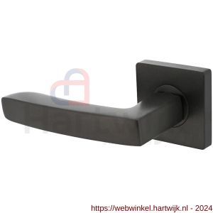 Intersteel 1712 gatdeel deurkruk links Minos op vierkante rozet met nokken 55x55x10 mm antraciet-grijs - H26010381 - afbeelding 1