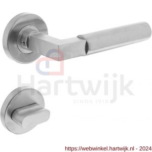 Intersteel Essentials 0379 deurkruk 0379 Bau-stil op rozet rond staal met 7 mm nok met WC 8 mm RVS - H26005259 - afbeelding 1