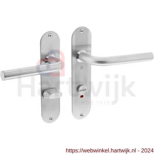 Intersteel Essentials 0566 deurkruk recht diameter 16 mm slank op schild plat ovaal WC 63/8 mm RVS - H26000703 - afbeelding 1