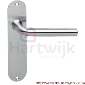 Intersteel 0566 deurkruk recht diameter 16 mm slank op schild plat ovaal WC 72/8 mm RVS - H26000704 - afbeelding 1