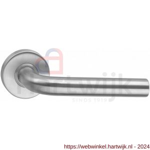 Intersteel Living 0570 deurkruk recht op rozet met ring met veer RVS - H26000463 - afbeelding 1