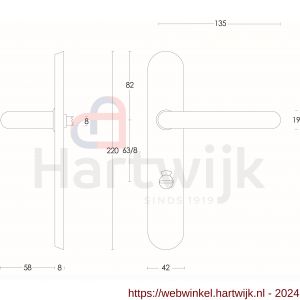 Intersteel Essentials 0576 deurkruk Rond diameter 19 mm verdekt WC 63/8 mm RVS - H26001942 - afbeelding 2