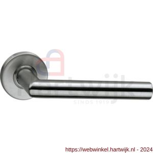 Intersteel Living 0583 gatdeel deurkruk Hoek 90 graden op rozet met ring met veer RVS - H26000745 - afbeelding 1