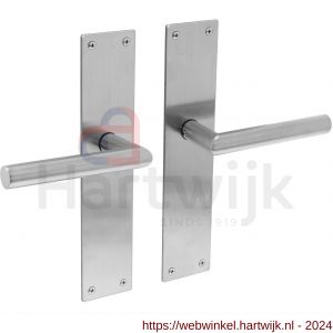 Intersteel Essentials 0583 deurkruk recht Hoek 90 graden met schild 250x55x2 mm blind RVS - H26008401 - afbeelding 1