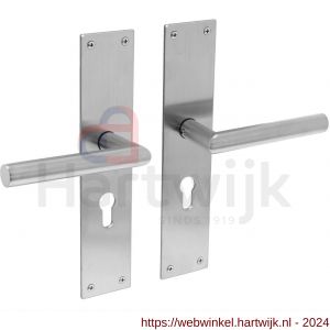 Intersteel Essentials 0583 deurkruk recht Hoek 90 graden met schild 250x55x2 mm profielcilindergat 55 mm RVS - H26008404 - afbeelding 1