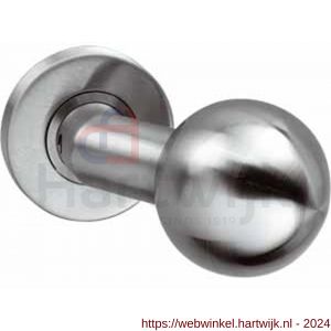 Intersteel Living 0614 gatdeel deurkruk Bol-Schuin op rozet met ring met veer RVS - H26000758 - afbeelding 1