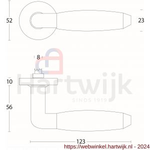 Intersteel Living 0640 deurkruk Combinatie op rozet met ring met veer RVS-zwart - H26007346 - afbeelding 2