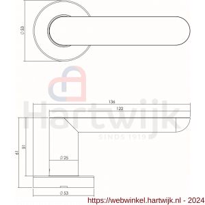 Intersteel Living 0643 deurkruk Massief strak-elegant op rozet met ring met veer RVS - H26000514 - afbeelding 2