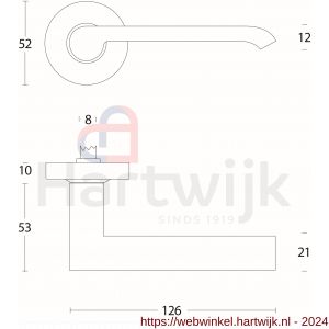 Intersteel Living 0657 deurkruk Emma op rozet met ring met veer RVS - H26000517 - afbeelding 2