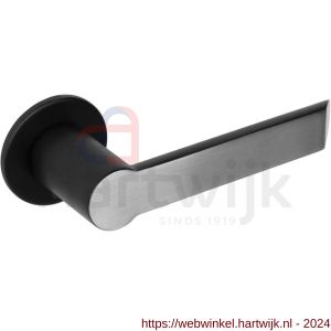 Intersteel Exclusives 0727 deurkruk Moors nummer 2 met ronde rozet diameter 52x5 mm geveerd RVS-zwart - H26008431 - afbeelding 1