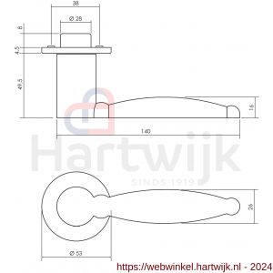 Intersteel Exclusives 0728 deurkruk Moors nummer 4 met ronde rozet diameter 52x5 mm geveerd RVS - H26008432 - afbeelding 2