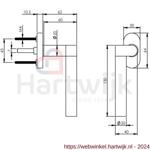 Intersteel Exclusives 0730 raamkruk links Munnikhof Dock Solid met ovale rozet RVS - H26005411 - afbeelding 2