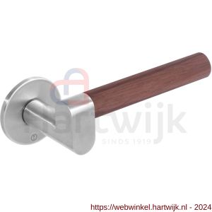 Intersteel Exclusives 0731 deurkruk Munnikhof Dock Wood met ronde rozet diameter 52x5 mm geveerd RVS - H26008435 - afbeelding 1