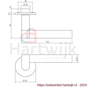 Intersteel Exclusives 0732 deurkruk Munnikhof Dock Black met ronde rozet diameter 52x5 mm geveerd RVS - H26008436 - afbeelding 2