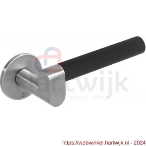 Intersteel Exclusives 0732 deurkruk Munnikhof Dock Black met ronde rozet diameter 52x5 mm geveerd RVS - H26008436 - afbeelding 1