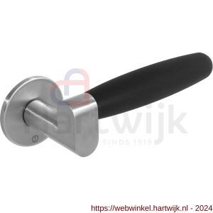 Intersteel Exclusives 0733 deurkruk Munnikhof Dock Ton-acryl met ronde rozet diameter 52x5 mm geveerd RVS - H26008437 - afbeelding 1