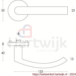 Intersteel Essentials 0906 deurkruk Blok op geveerde kunststof rozet met nokken diameter 55x8 mm RVS - H26000572 - afbeelding 2