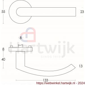 Intersteel Living 0906 deurkruk Blok op kunststof rozet met sleutelgat plaatje RVS - H26000574 - afbeelding 2