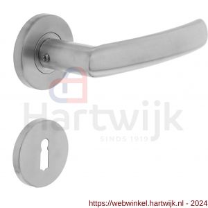 Intersteel Living 0906 deurkruk Blok op kunststof rozet met sleutelgat plaatje RVS - H26000574 - afbeelding 1