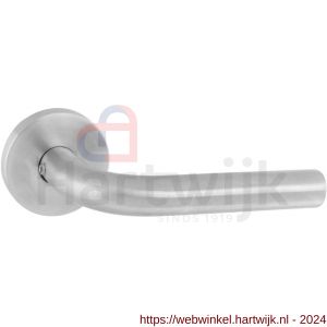 Intersteel Essentials 1010 deurkruk Recht op geveerde kunststof rozet met nokken diameter 55x8 mm RVS EN1906/3 - H26005466 - afbeelding 1