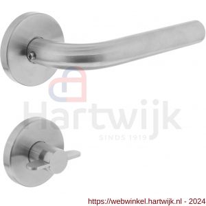 Intersteel Living 1010 deurkruk recht op rond rozet met WC 8 mm RVS - H26005471 - afbeelding 1