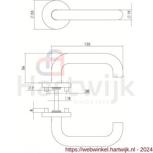 Intersteel Essentials 1011 deurkruk Rond op geveerde kunststof rozet met nokken diameter 55x8 mm RVS EN1906/3 - H26006976 - afbeelding 2