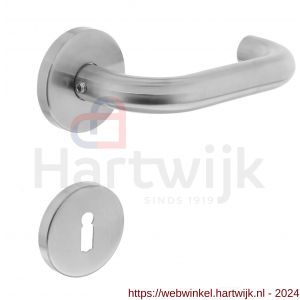 Intersteel Living 1011 deurkruk Rond op rond rozet met sleutelgat plaatje RVS - H26005477 - afbeelding 1