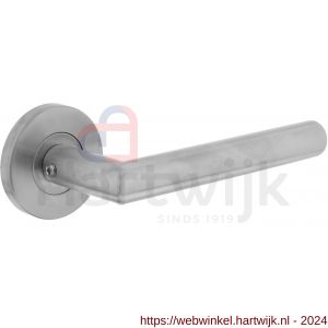 Intersteel Essentials 1012 deurkruk Hoek 90 graden op geveerde kunststof rozet met nokken diameter 55x8 mm RVS EN1906/3 - H26005482 - afbeelding 1