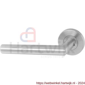 Intersteel Living 1012 gatdeel deurkruk links Hoek 90 graden op rozet neutraal RVS - H26005484 - afbeelding 1