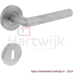 Intersteel Living 1012 deurkruk Hoek 90 graden op rozet met sleutelgat plaatje neutraal RVS - H26005485 - afbeelding 1