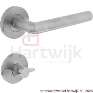 Intersteel Living 1012 deurkruk Hoek 90 graden op rozet met WC 8 mm neutraal RVS - H26005489 - afbeelding 1