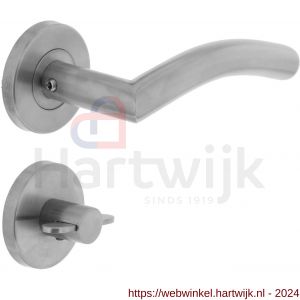 Intersteel Living 1016 deurkruk Lisa-Hoek 90 graden op rozet met WC 8 mm RVS - H26005509 - afbeelding 1