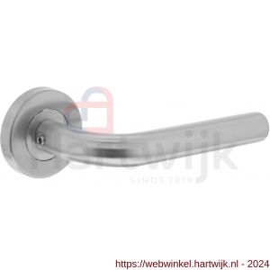 Intersteel 1231 deurkruk Recht basic op rond geveerde rozet diameter 53x9 mm RVS geborsteld - H26000591 - afbeelding 1