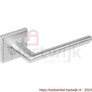 Intersteel Essentials 1243 deurkruk ovaal Hoek 90 graden op rozet vierkant dubbel geveerd RVS - H26000608 - afbeelding 1