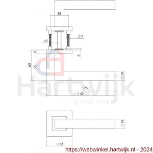Intersteel Essentials 1249 deurkruk Vierkant op rozet vierkant dubbel geveerd RVS - H26000616 - afbeelding 2