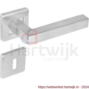 Intersteel Living 1249 deurkruk Vierkant op rozet vierkant met sleutelgat plaatje RVS - H26000531 - afbeelding 1
