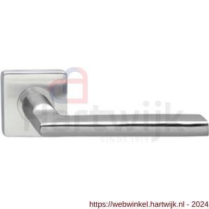 Intersteel Living 1252 gatdeel deurkruk Hoek 90 graden plat op rozet vierkant dubbel geveerd RVS - H26005558 - afbeelding 1