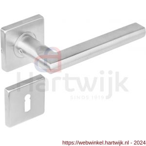 Intersteel Living 1252 deurkruk Hoek 90 graden plat op rozet vierkant met sleutelplaatje RVS - H26005559 - afbeelding 1