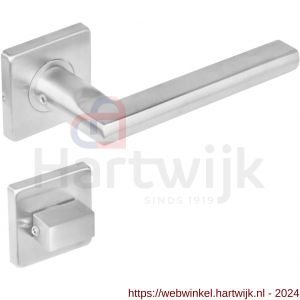 Intersteel Essentials 1252 deurkruk Hoek 90 plat op rozet vierkant WC 8 RVS - H26008474 - afbeelding 1